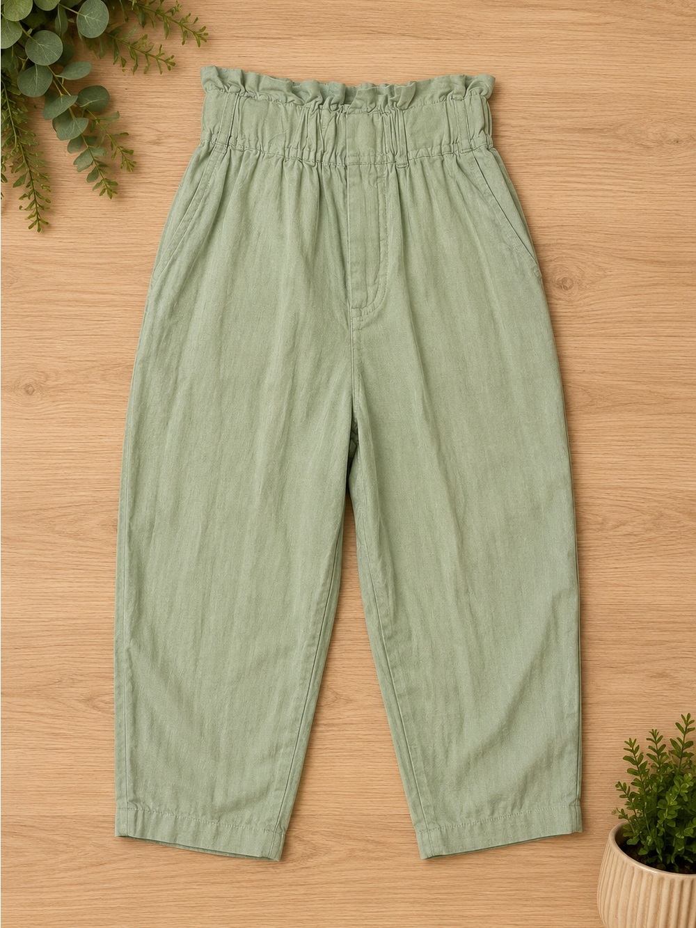 Gianni Bini Paperbag Waist Pants Women’s XS Sage Green